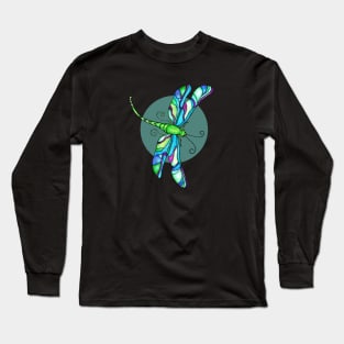 Stained Glass Dragonfly Long Sleeve T-Shirt